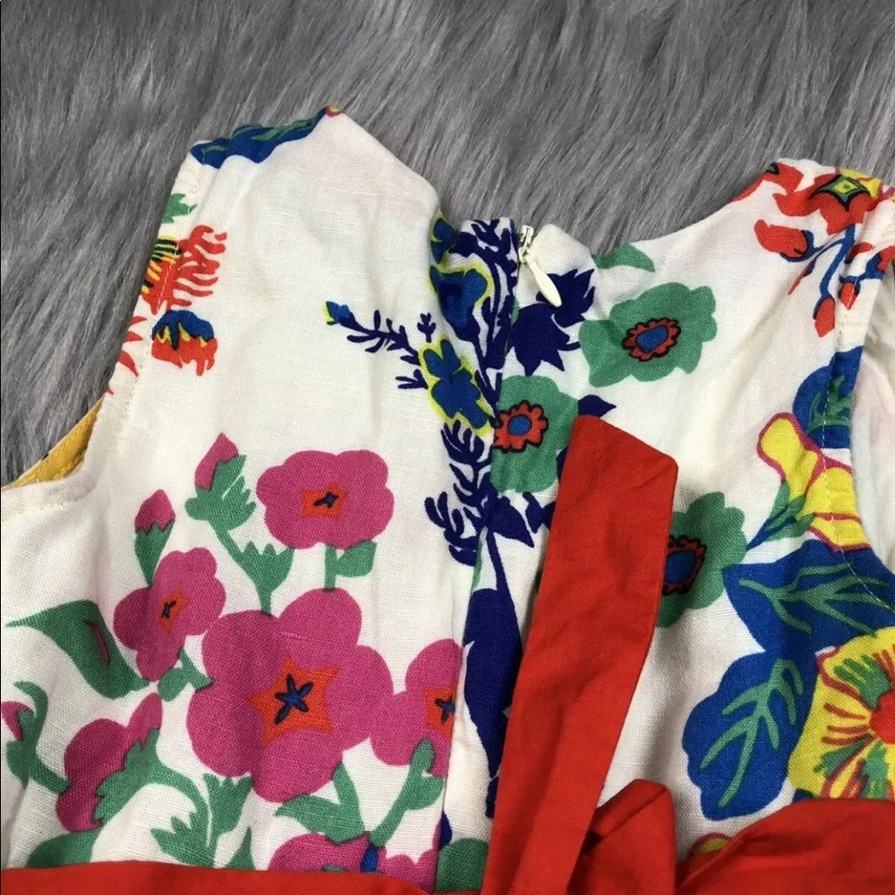 Mini Boden 3-4 Floral Sleeveless Pleated Dress